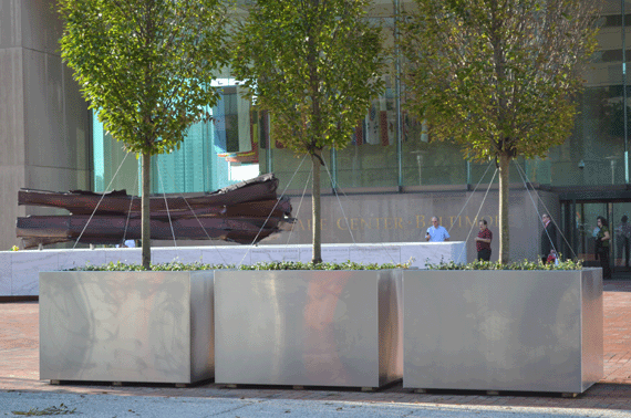 Stainless Steel Tree Planters in front 9/11 memorial of maryland