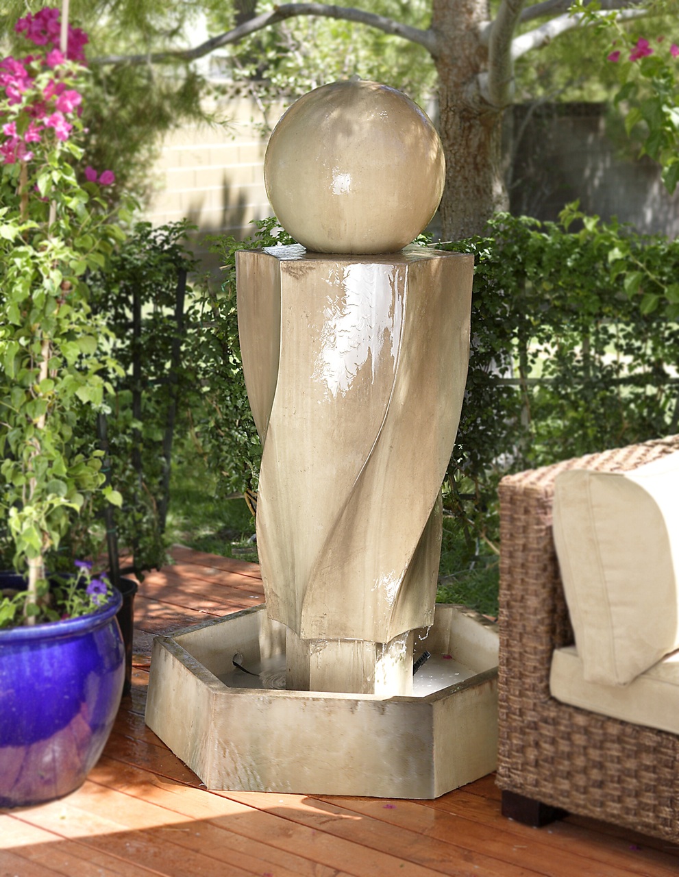Vortex Fountain with Ball - Unique Water Feature with Ball