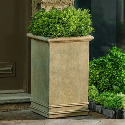94 816 2301 tall square rolled rim planter terra antique lite