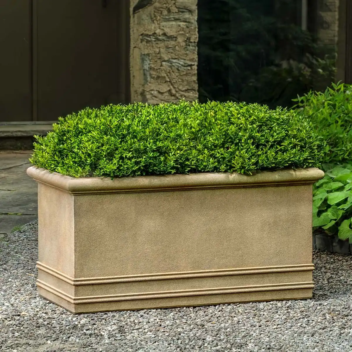 94 817 2301 rolled rim trough planter 39x20x20 terra antique lite