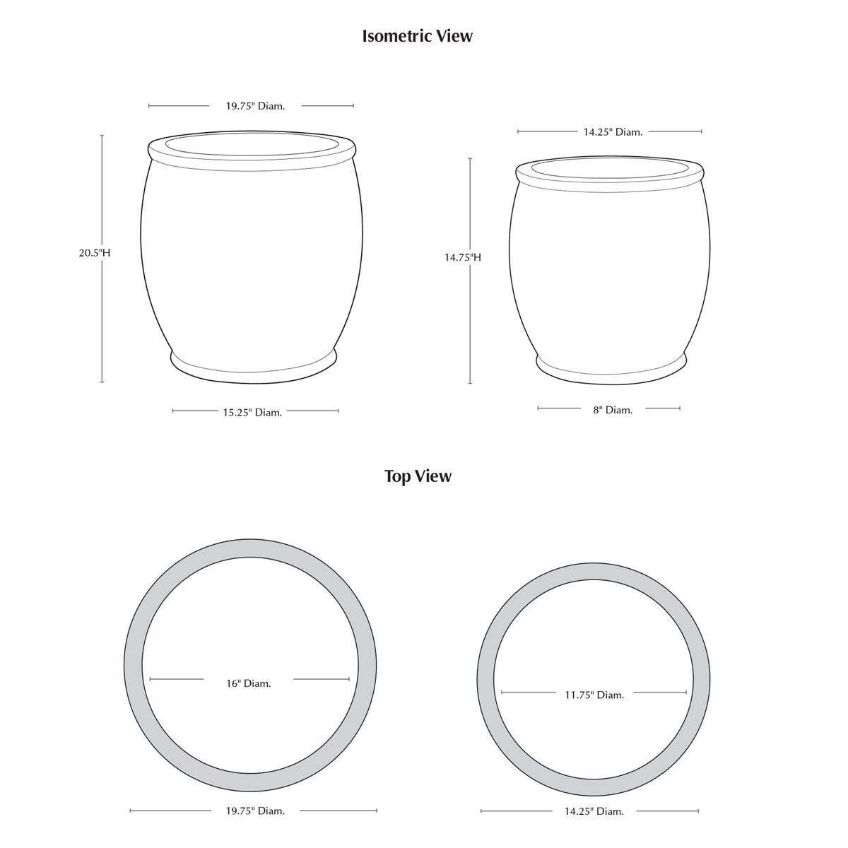 Brooke planter specifications