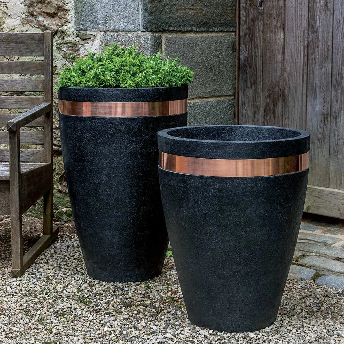 Cast-Stone-Planters-moderne-tapered-planters Cast stone planters moderne tapered planters