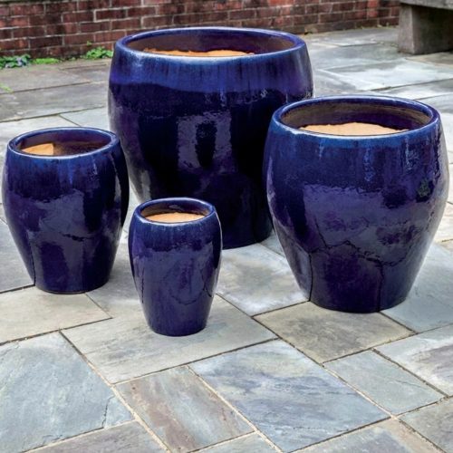 Campania international chantal planter showing soft tapered shape in terracotta for outdoor planting spaces