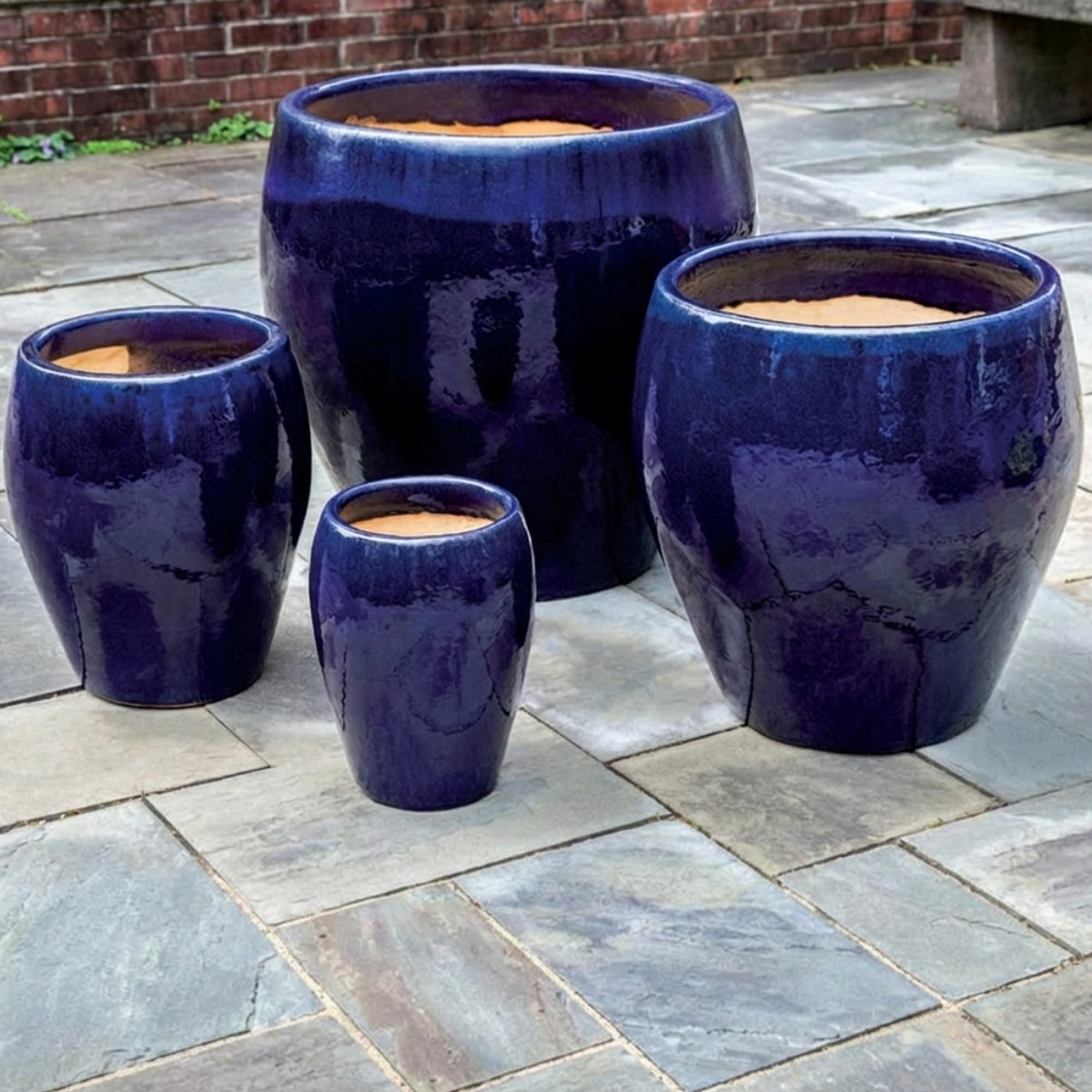 Campania international chantal planter showing soft tapered shape in terracotta for outdoor planting spaces