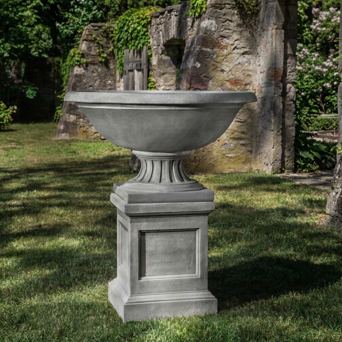 Campania international fonthill urn w/ st. Louis pedestal showing stately fonthill urn for outdoor garden planting