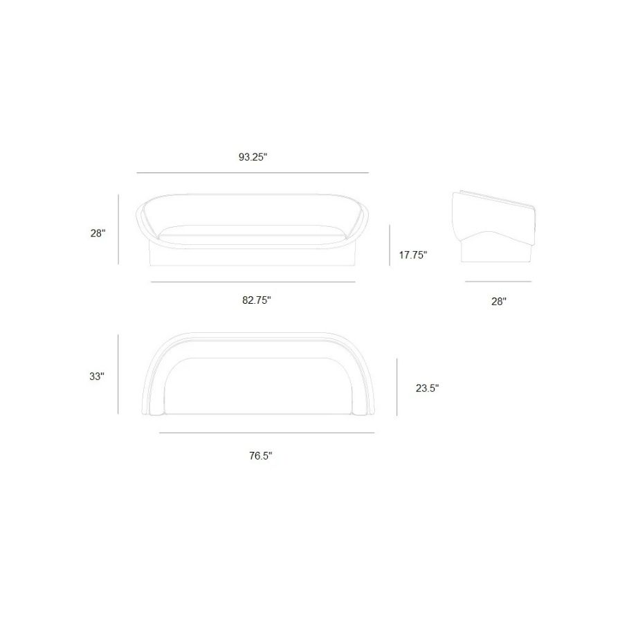 Luna sofa size dimension