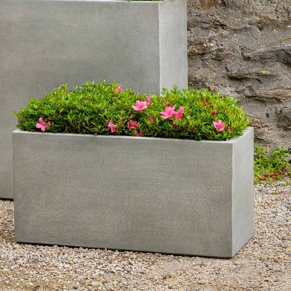 Campania international metro box planter cast stone rectangular planter