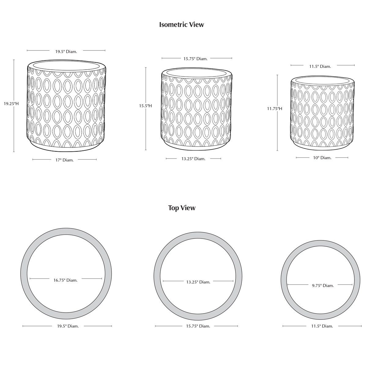 Oriel planter set specifications