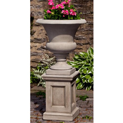 PPD-644 Wilton Urn With Barnett Pedestal (Cast Stone in Greystone)