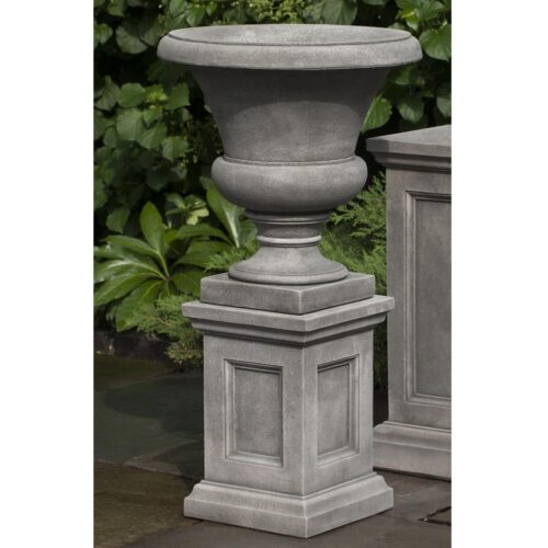 PPD-646 Mt Airy Urn with Low Lenox Pedestal (Cast Stone in Alpine Stone)