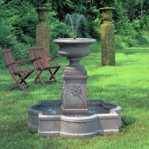 Palazzo Urn Fountain (cast Stone In Greystone Finish)