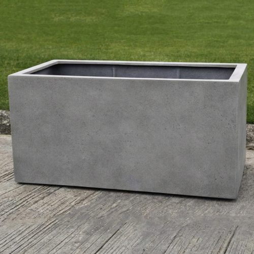 Sandal planters 36in high fiberglass planter box with tall rectangular profile and modern finish