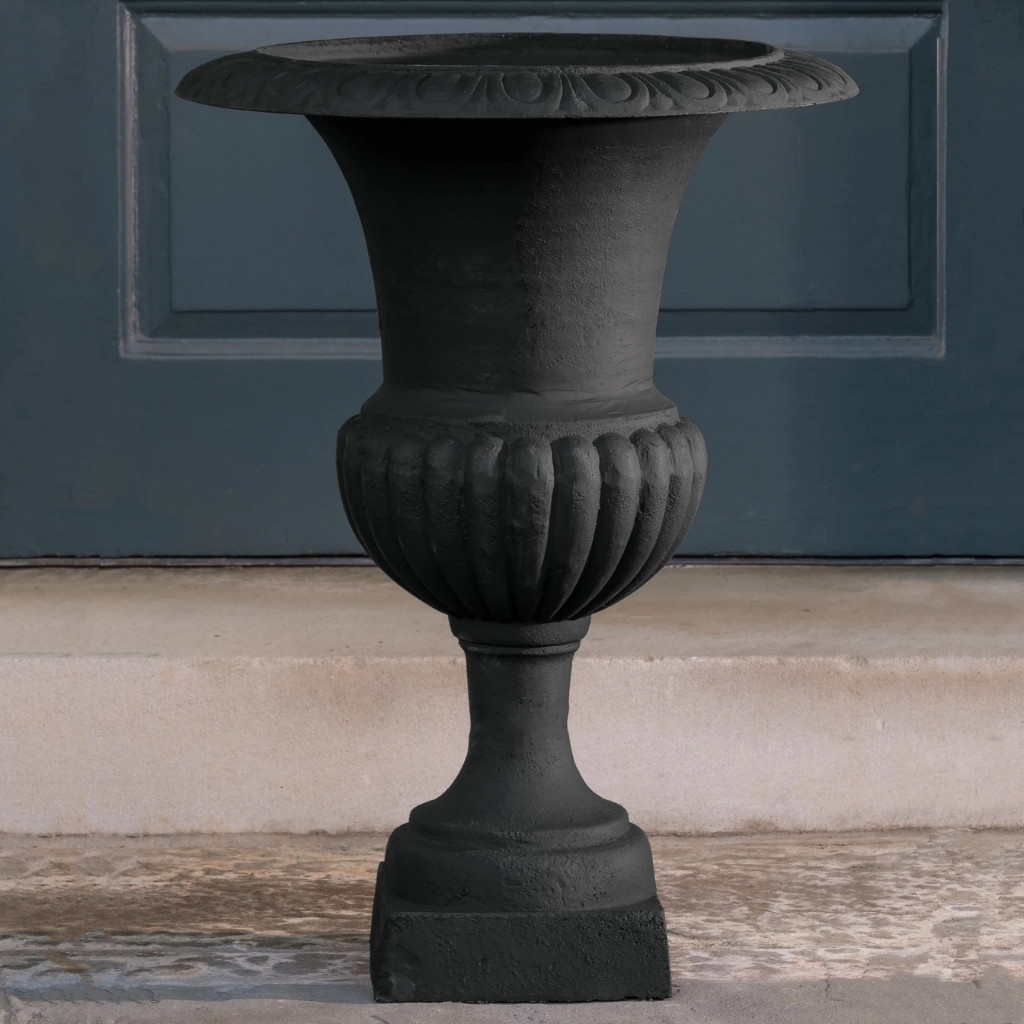 Tall wickford urn traditional, garden, metal, planter, urn