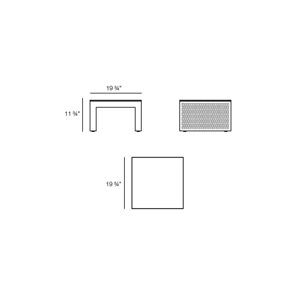 The factory outdoor side table size