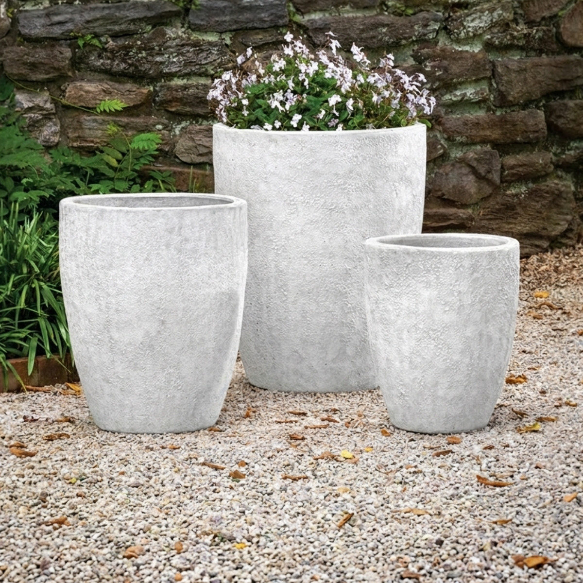 Campania international trentino planters showing terracotta tapered garden planter