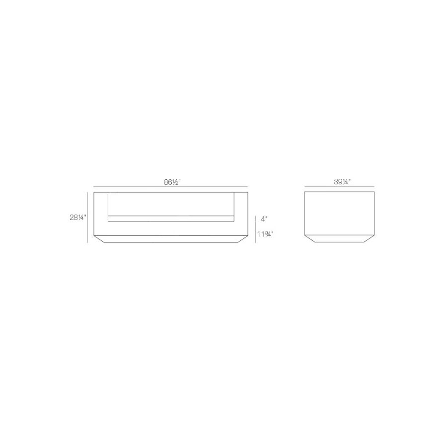 Vela sofa size dimension