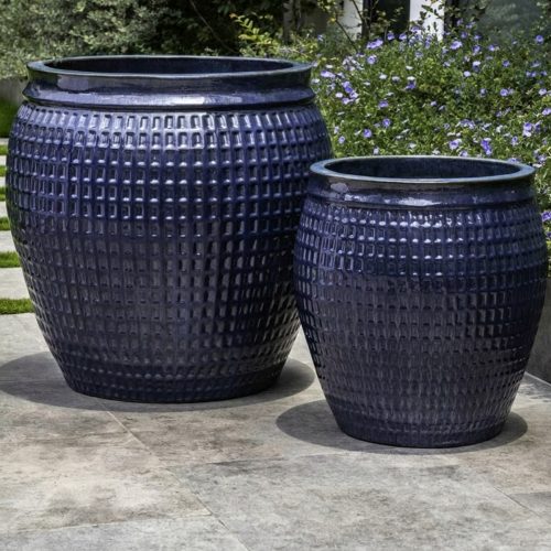 Campania international ventana planters showing rounded vessel shape in terracotta for outdoor planting spaces