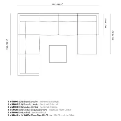 Flexible modular layout of vondom gatsby sofa system showing sectional pieces arranged for customizable outdoor seating