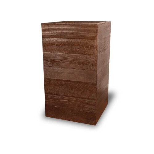 Aspen Square Tall Planter (glass Fiber Reinforced Concrete In Dark Walnut Finish)