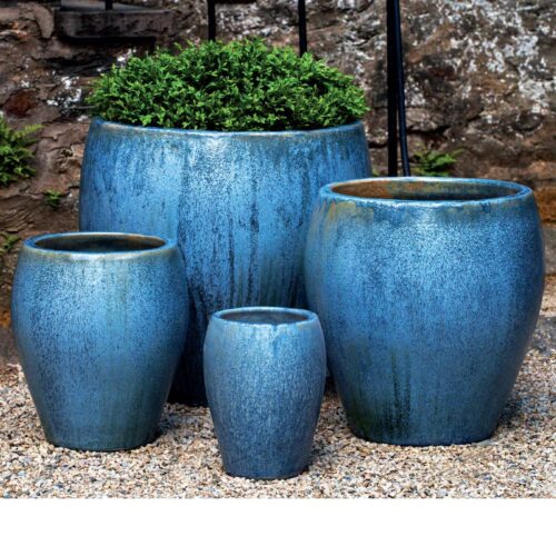 Chantal Planters (terracotta In Blue Pearl Glaze) contemporary, terracotta, terra cotta, garden, planter