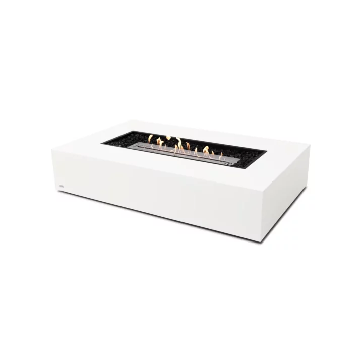 Sleek rectangular outdoor accent piece in bone finish