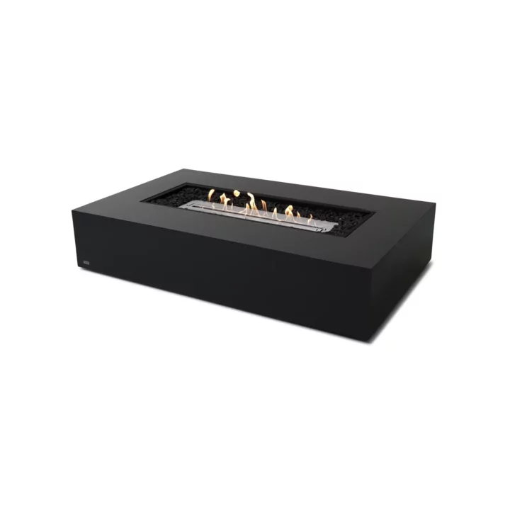 Minimalist rectangular concrete form in graphite black finish