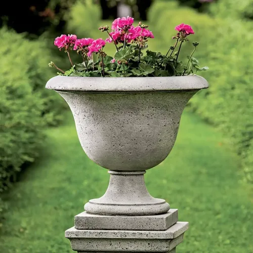 Fairfield cast stone urn planter in alpine stone