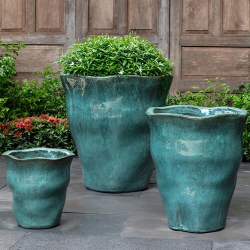 Foxglove planter set (terracotta in antique jade)