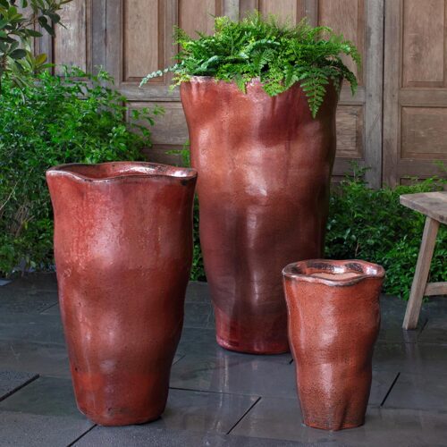 Tall foxglove planter set (terracotta in brunello)