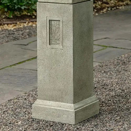 Gimlet cast stone pedestal in greystone