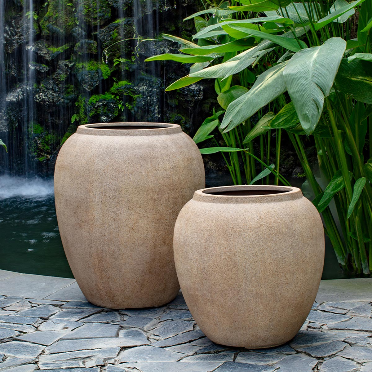 Capua jar with olbia jar, sold separately (fibgerglass in terra antique lite)