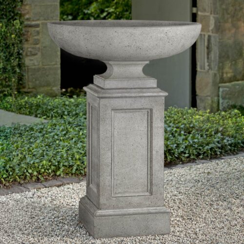 PPD-965 Somerset Urn with Estate Pedestal (Cast Stone in Greystone)