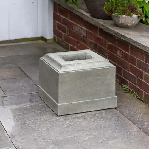 Textured 12 inch cast stone pedestal in alpine stone