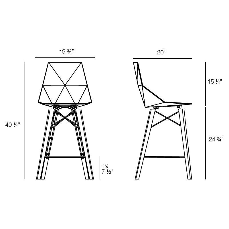 Vondom faz wood stool set of 4 view add04