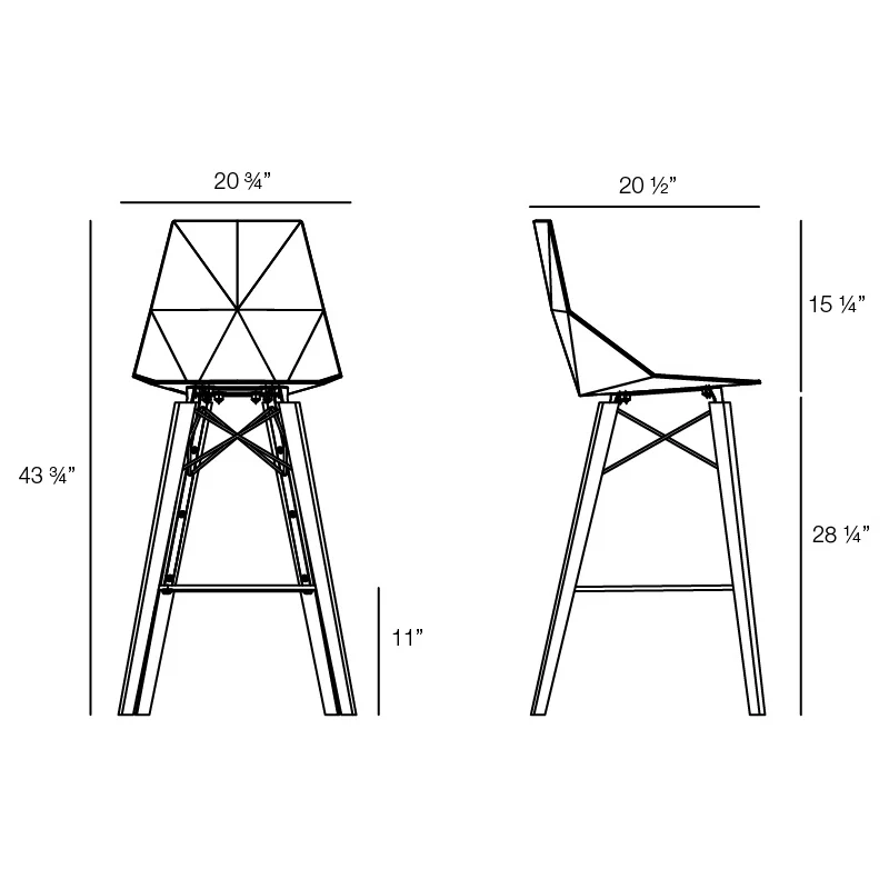 Vondom faz wood stool set of 4 view add05
